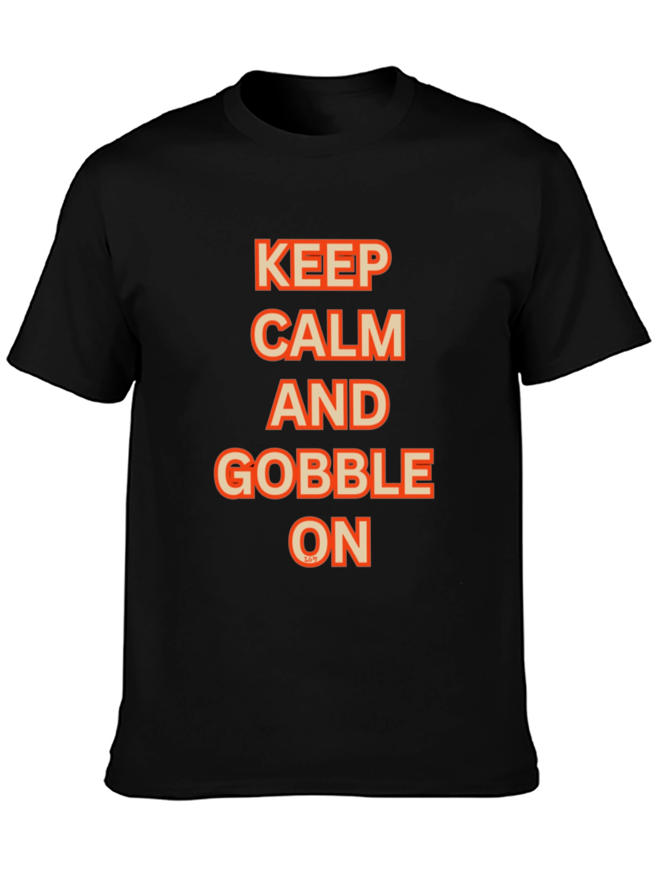 Keep Calm and Gobble On Black Graphic Tee