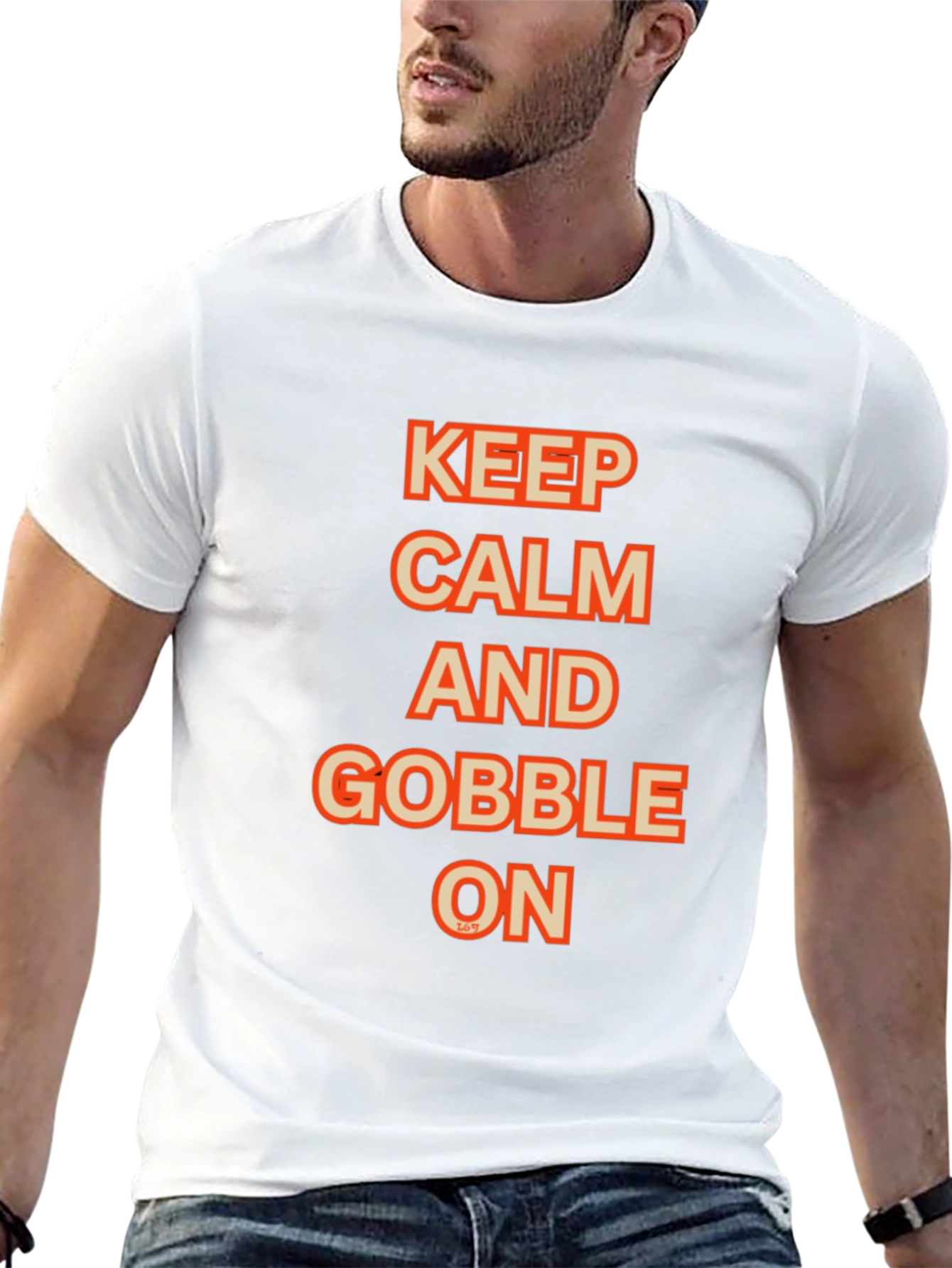 Keep Calm and Gobble On Black Graphic Tee