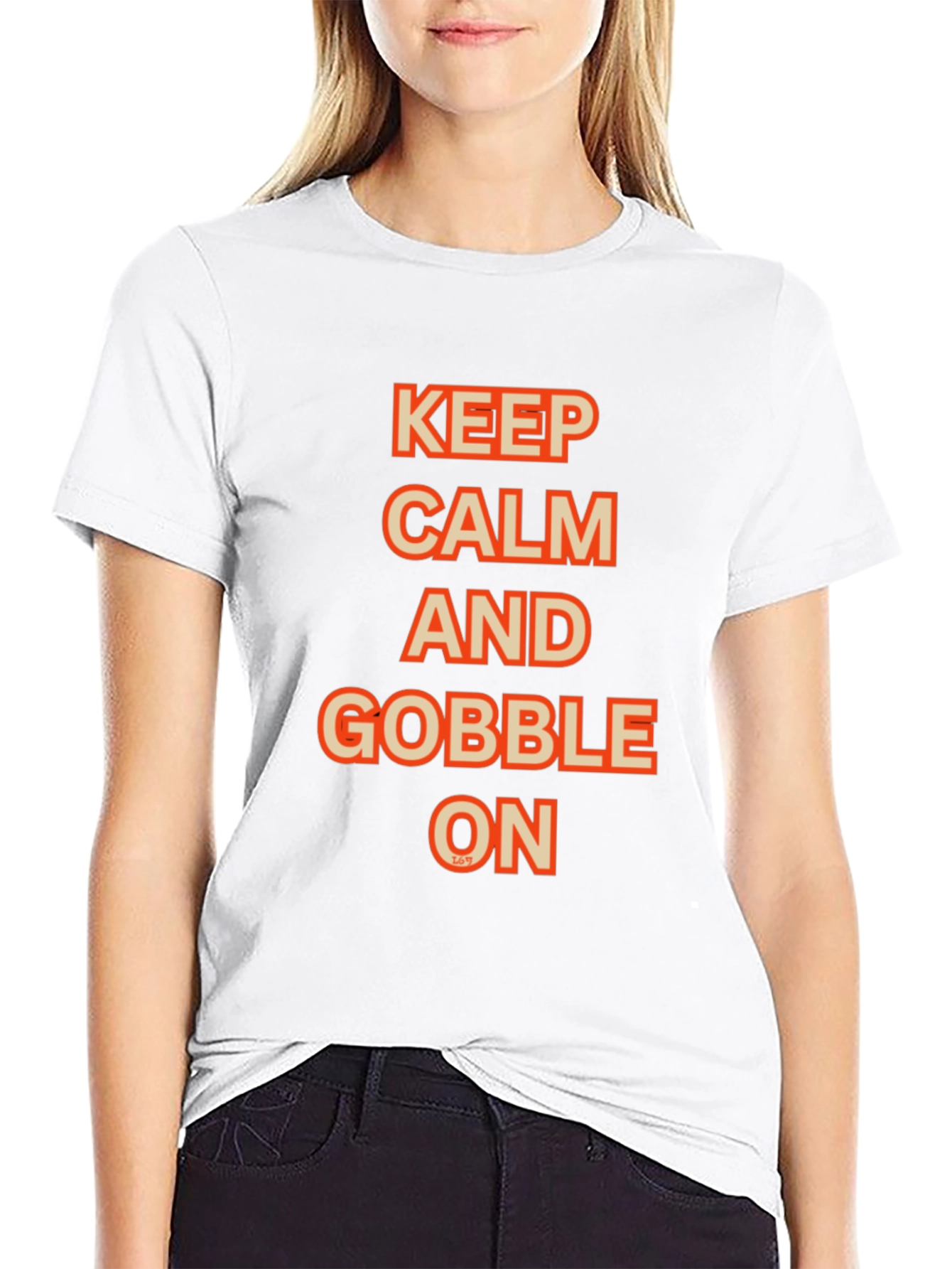 Keep Calm and Gobble On Black Graphic Tee