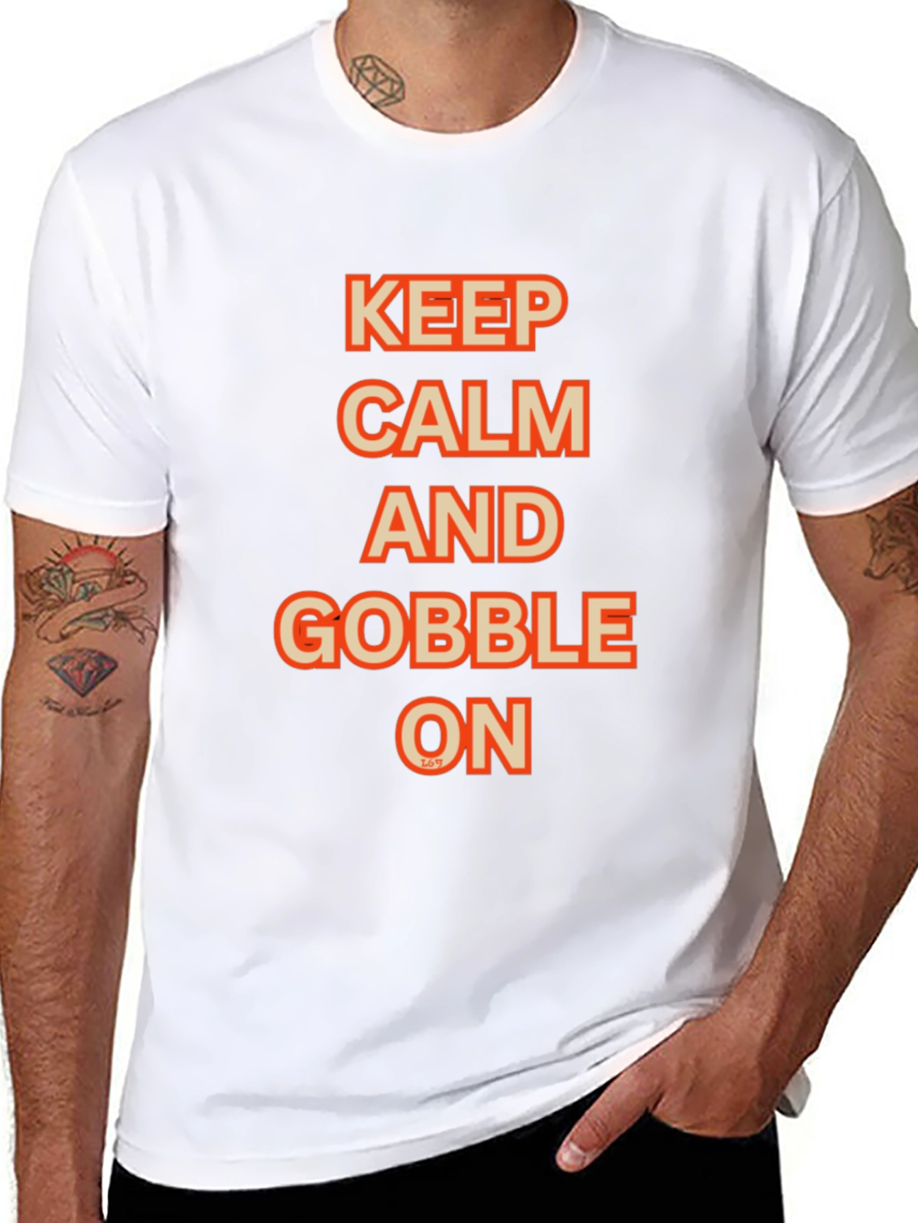 Keep Calm and Gobble On Black Graphic Tee