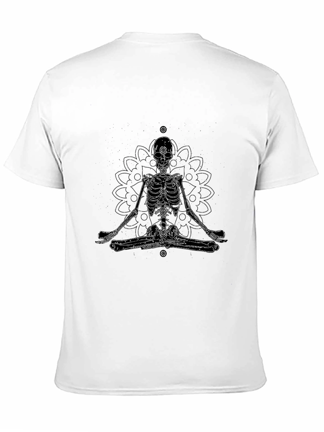 Meditating Skeleton Graphic Tee - Black
