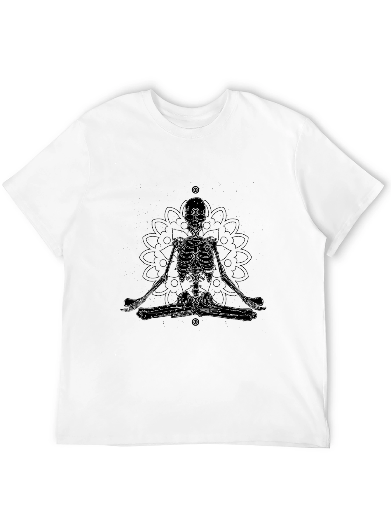 Meditating Skeleton Graphic Tee - Black