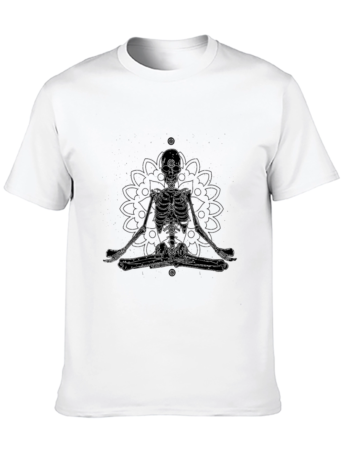 Meditating Skeleton Graphic Tee - Black