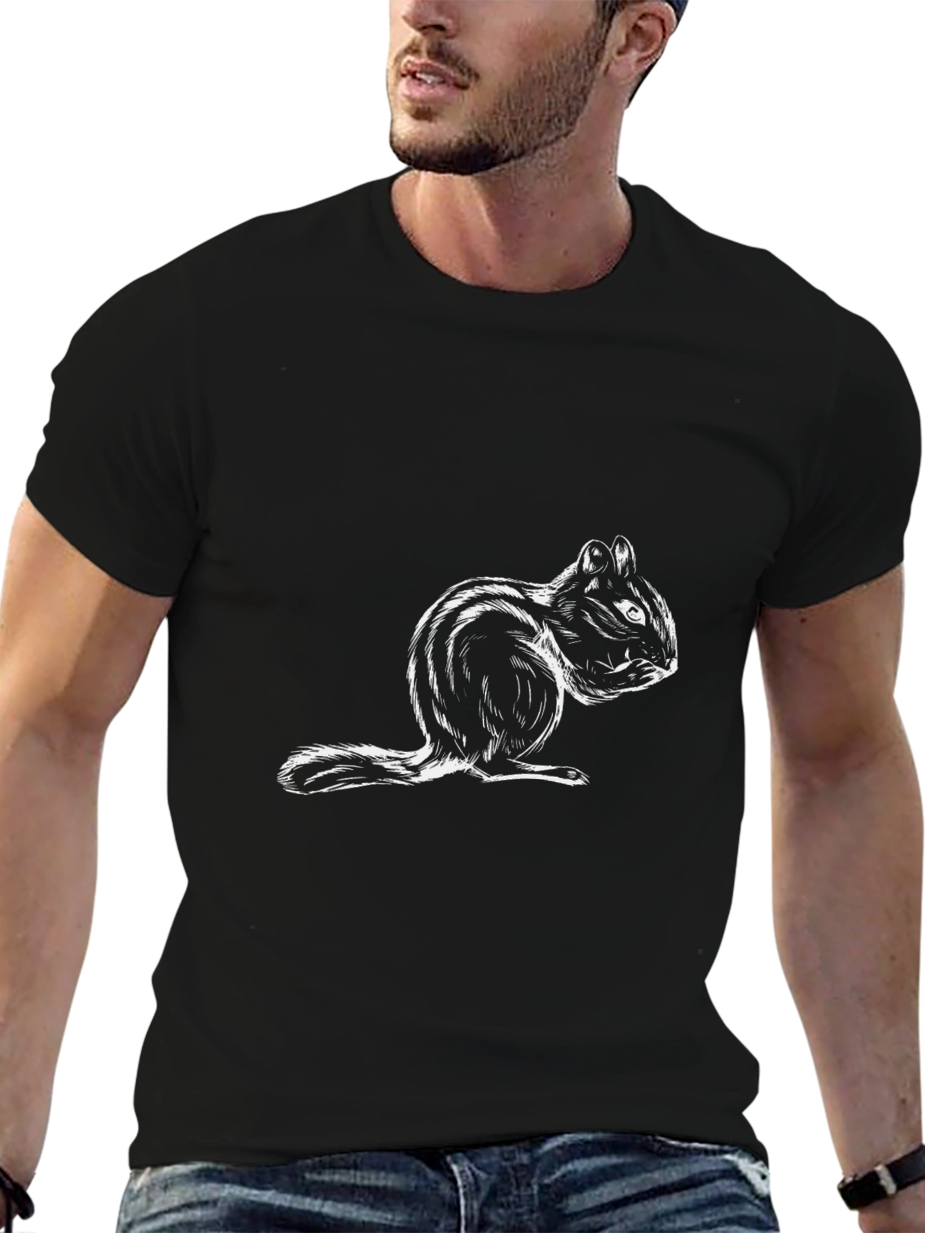 Squirrel Graphic Print T-Shirt - Unisex Casual Top