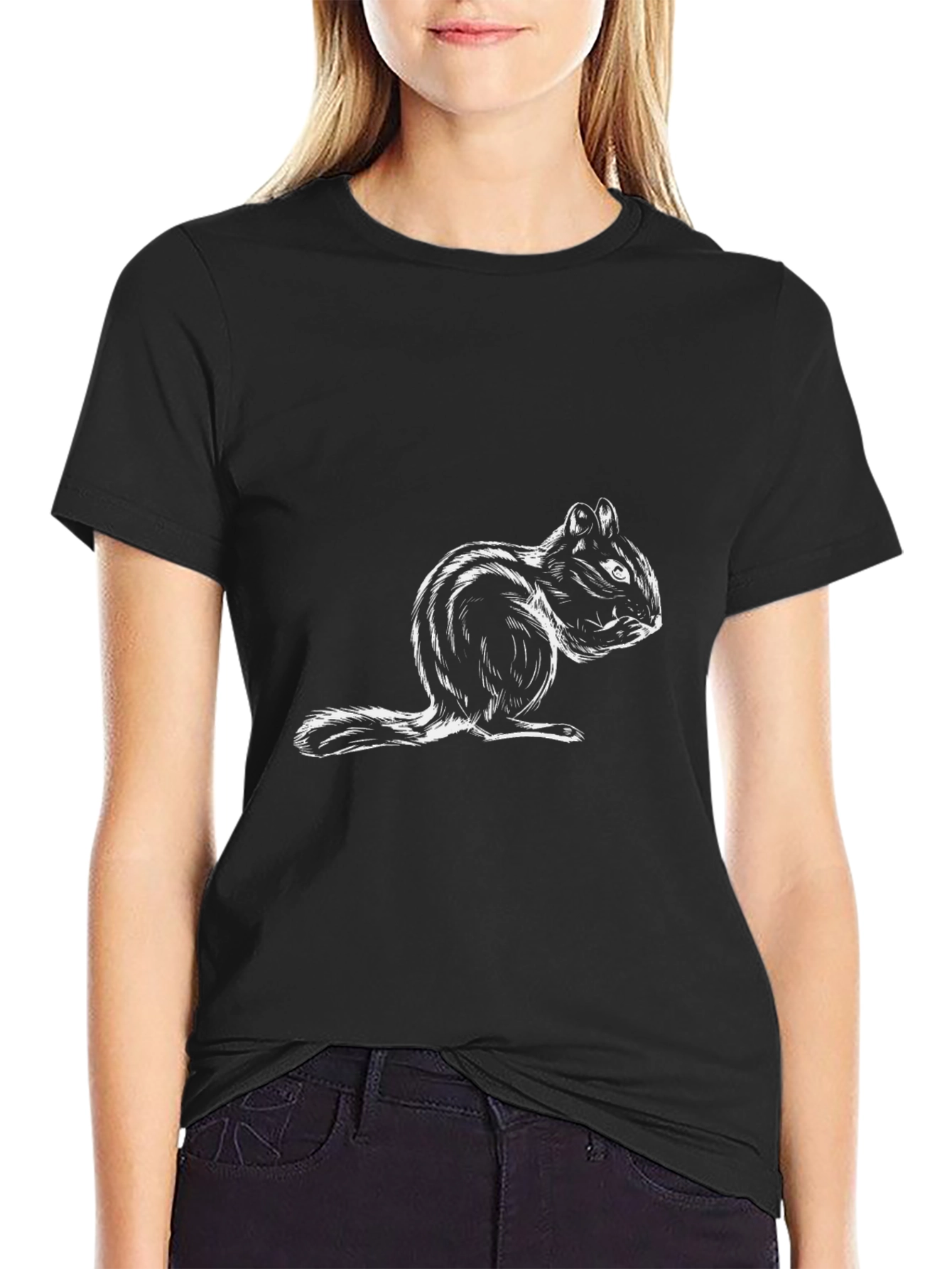 Squirrel Graphic Print T-Shirt - Unisex Casual Top