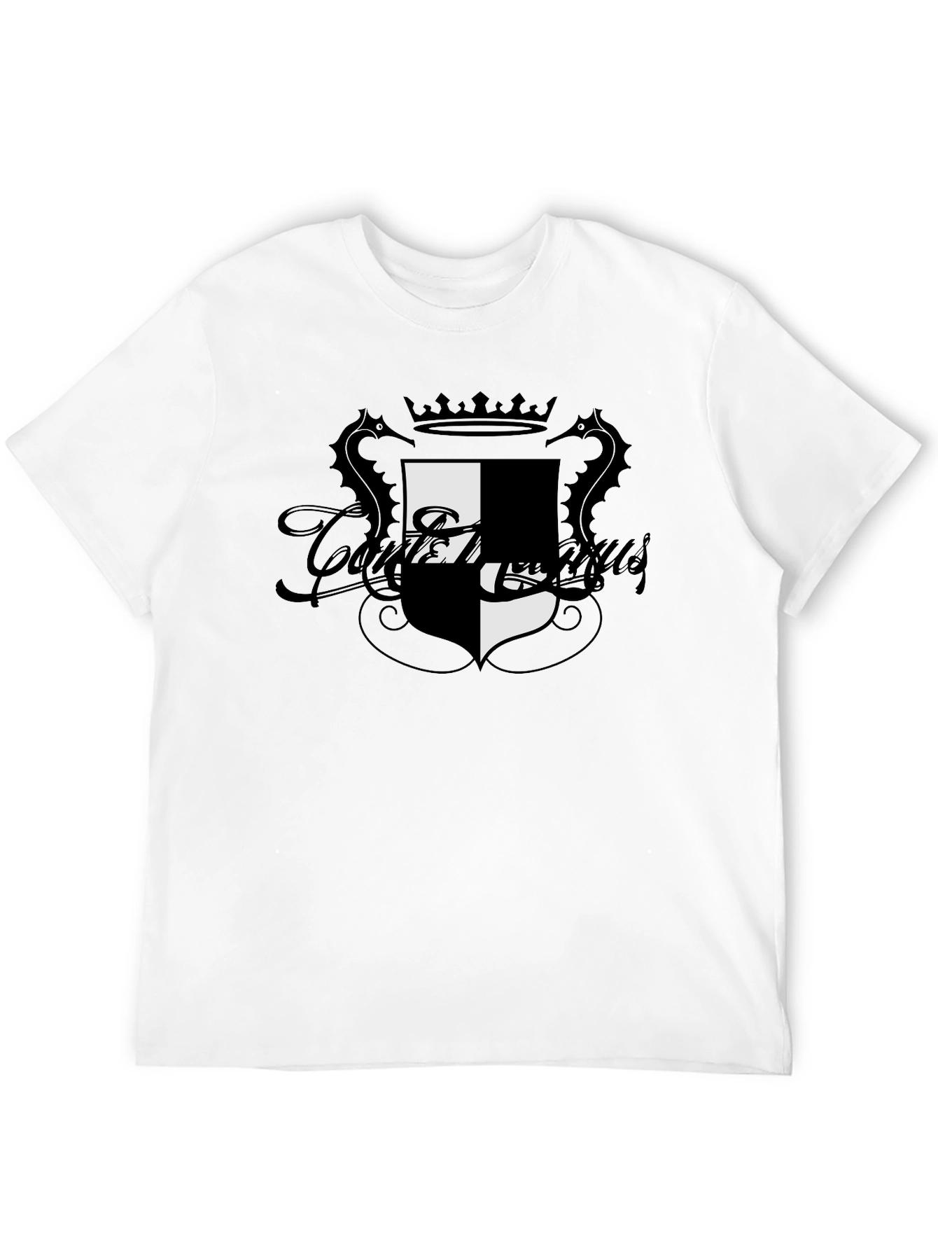 Stylish Black T-Shirt with Crest Design