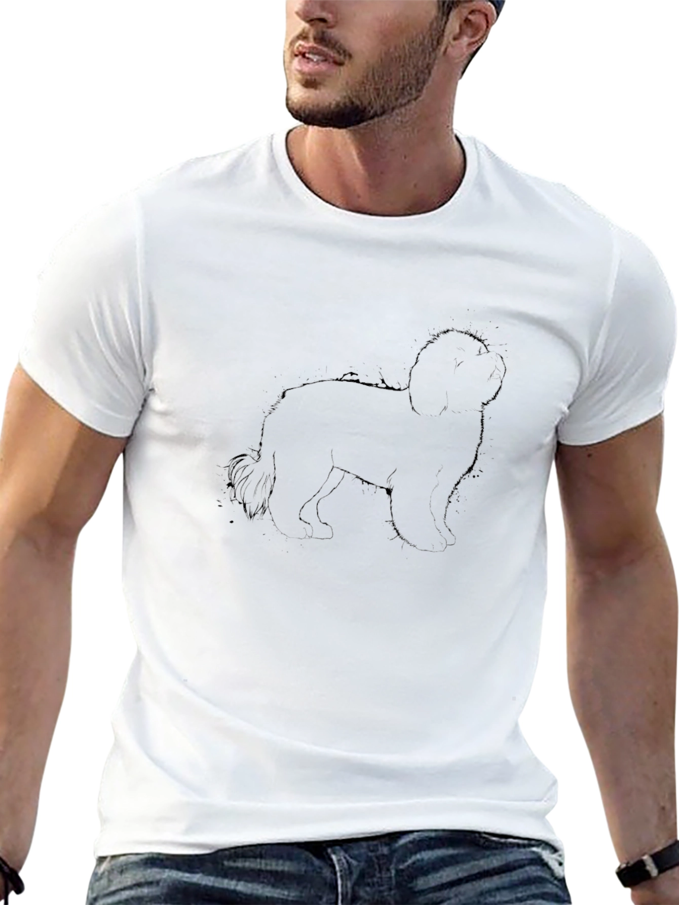 Black Dog Graphic T-Shirt Casual Wear