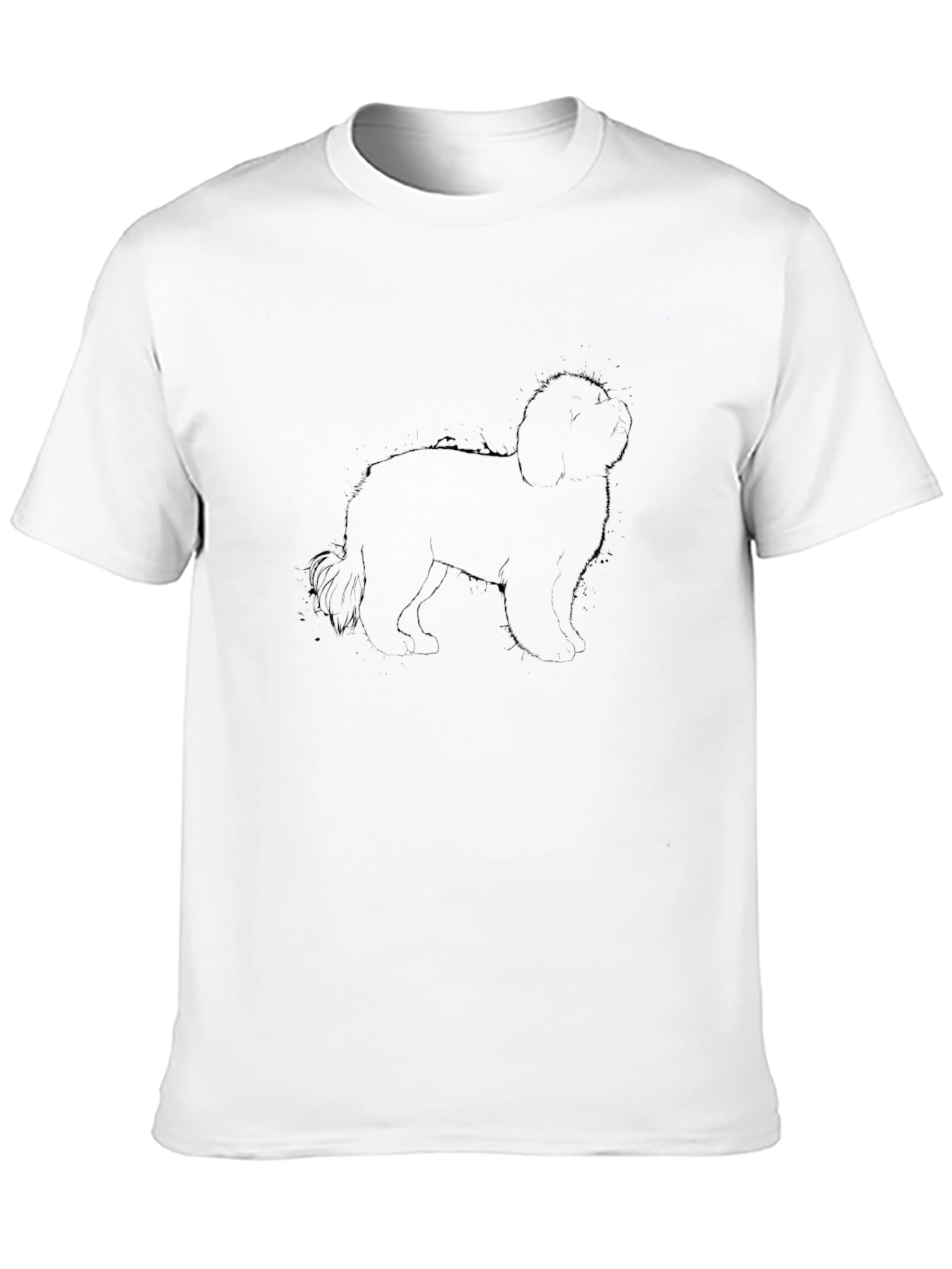 Black Dog Graphic T-Shirt Casual Wear