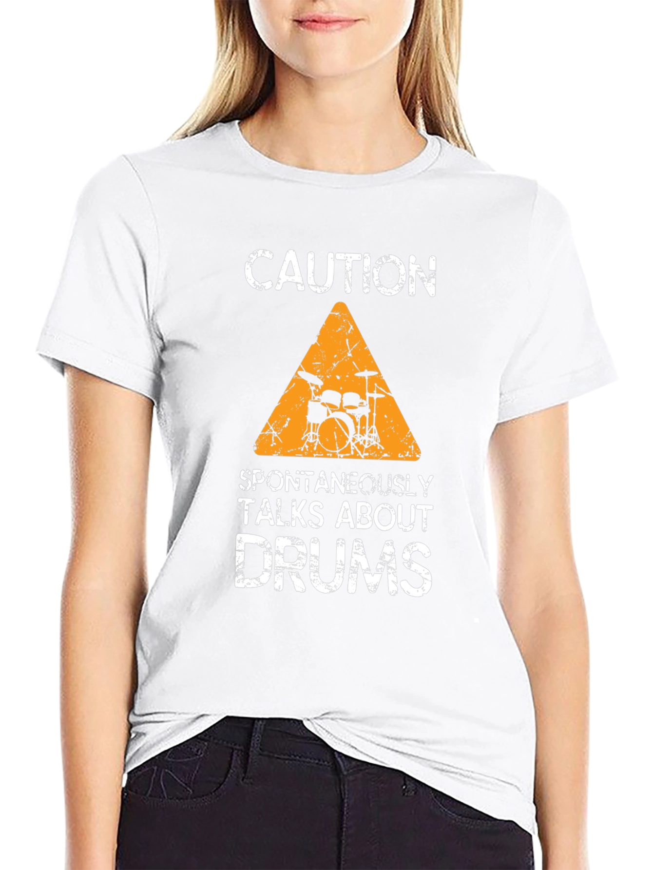 Caution: Spontaneously Talks About Drums T-Shirt