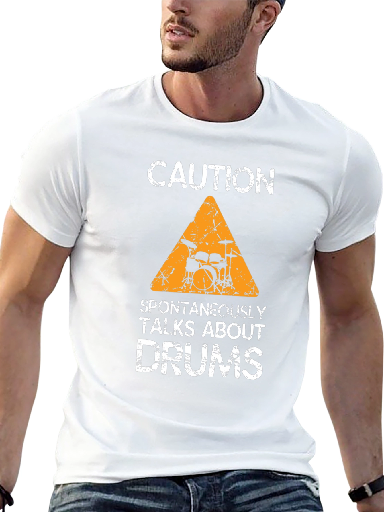 Caution: Spontaneously Talks About Drums T-Shirt