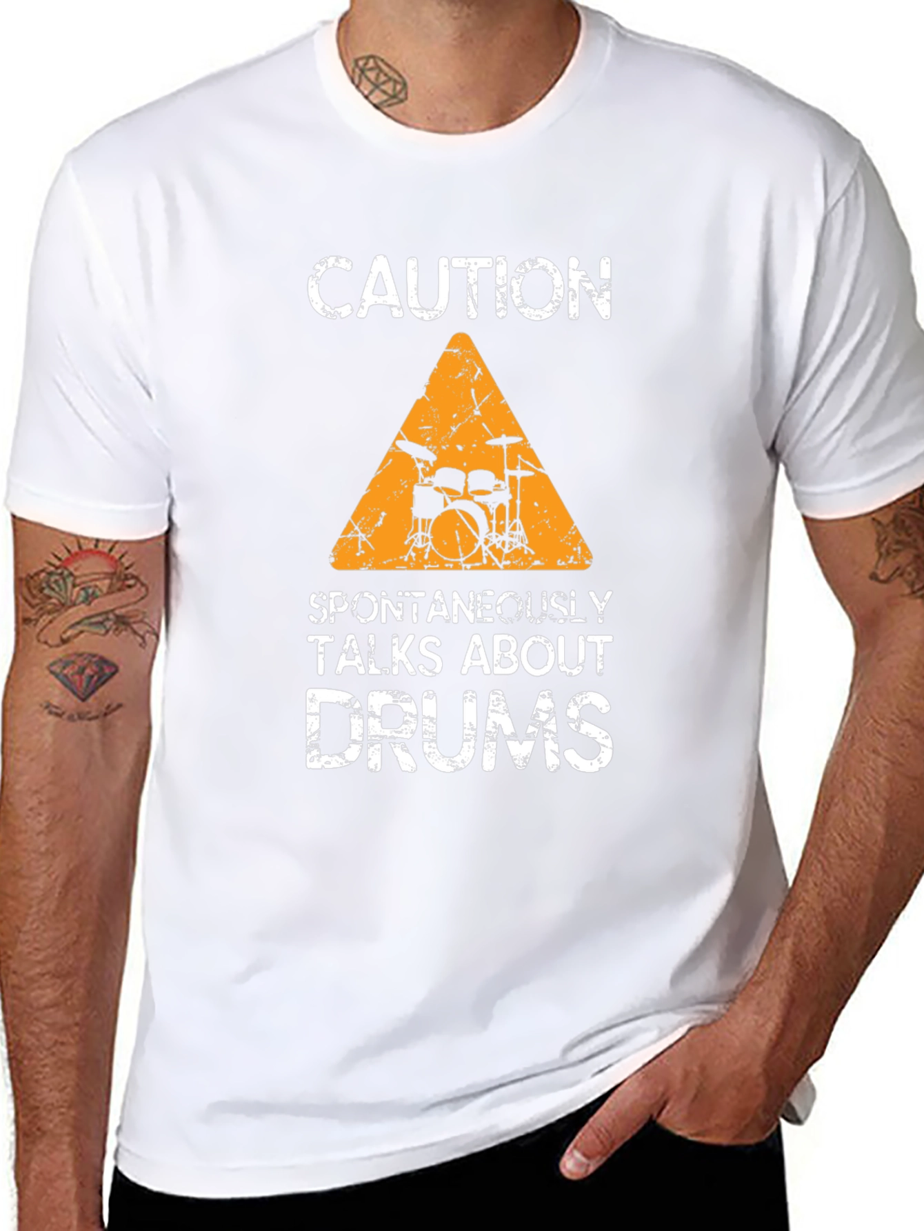 Caution: Spontaneously Talks About Drums T-Shirt