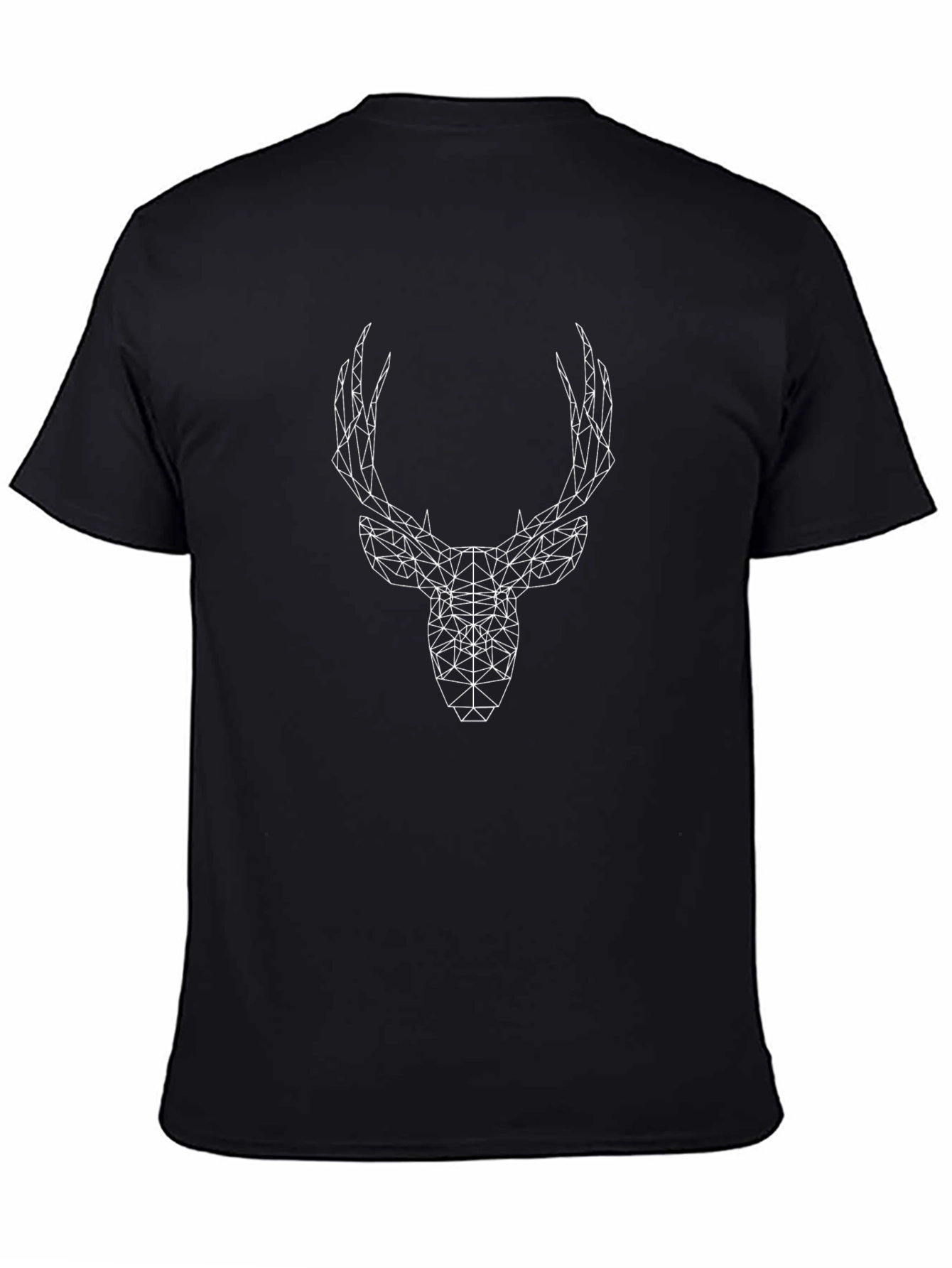 Geometric Deer Graphic Tee - Black Casual Shirt