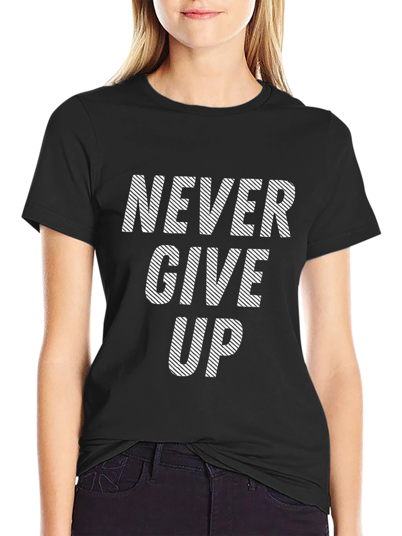 Never Give Up Graphic T-Shirt - Motivational Print