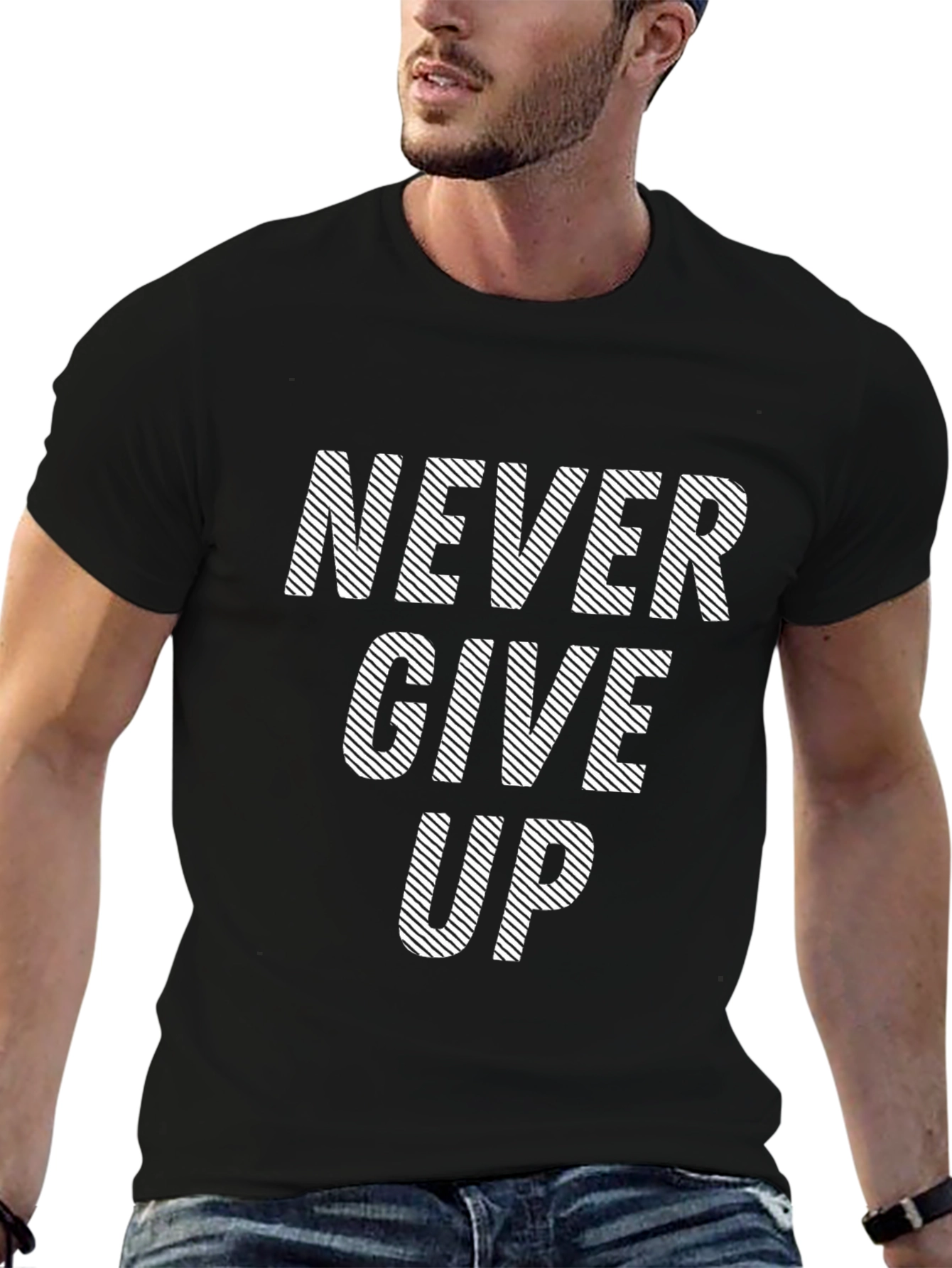 Never Give Up Graphic T-Shirt - Motivational Print