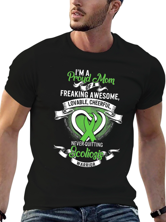 Proud Mom of Scoliosis Warrior Graphic Tee