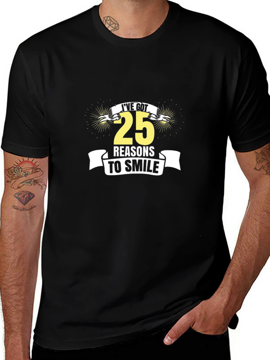 25 Reasons to Smile Graphic Tee - Black