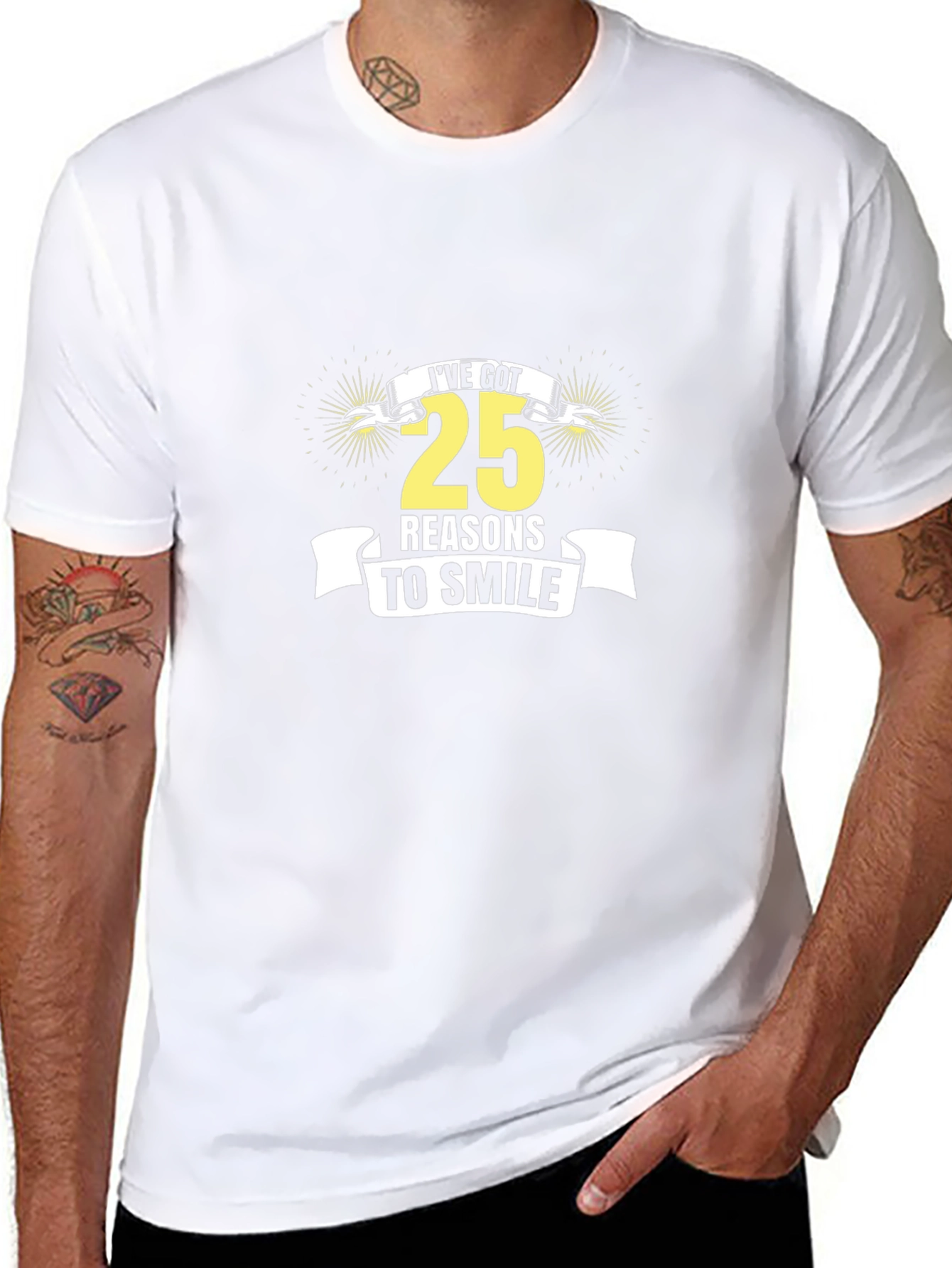 25 Reasons to Smile Graphic Tee - Black