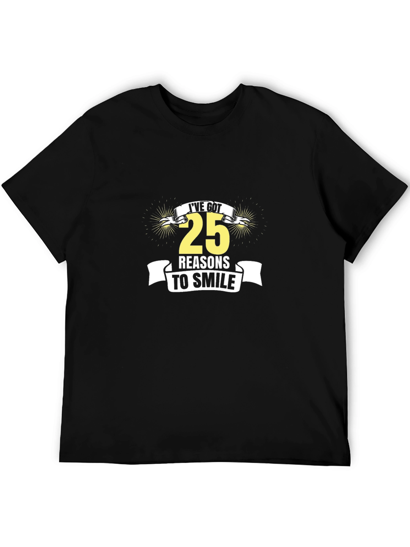 25 Reasons to Smile Graphic Tee - Black