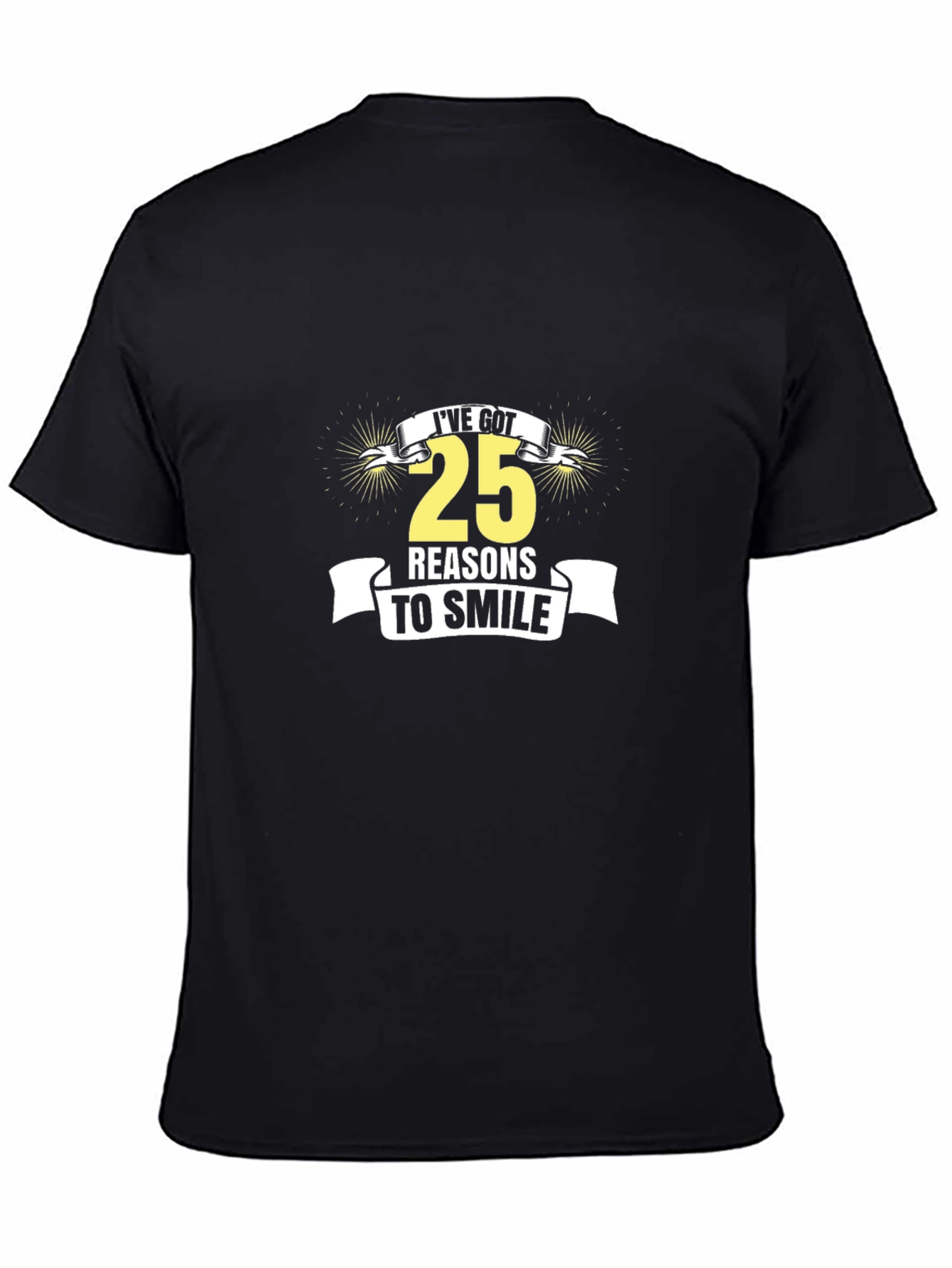 25 Reasons to Smile Graphic Tee - Black
