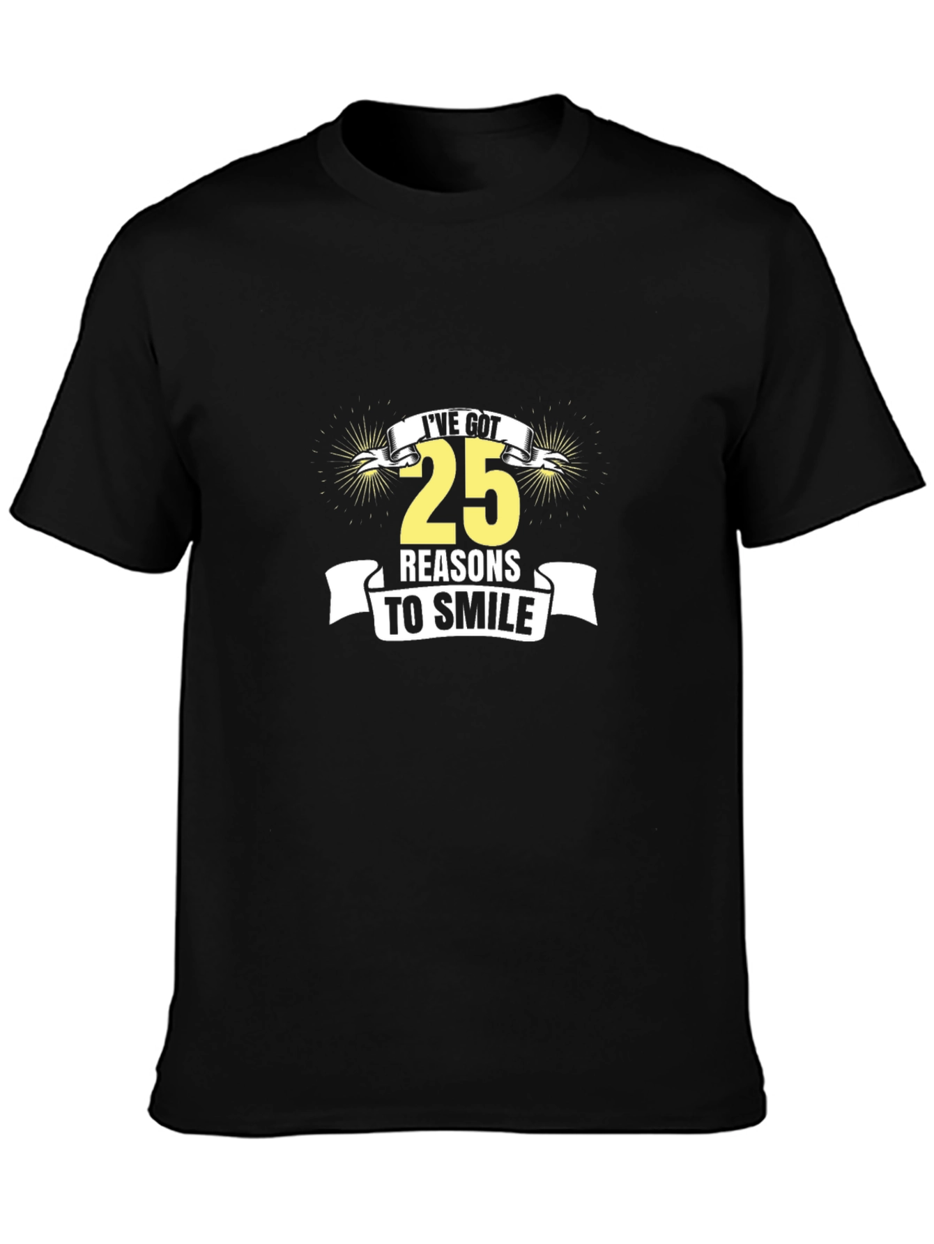 25 Reasons to Smile Graphic Tee - Black