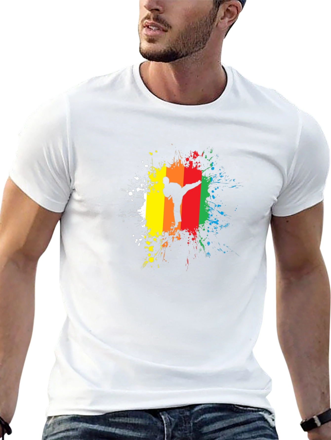 Karate Silhouette Splatter T-Shirt - Martial Arts Tee