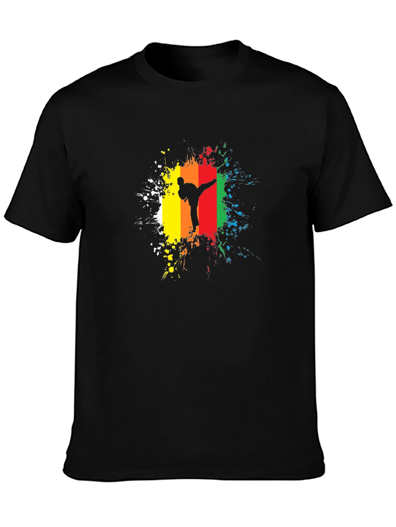 Karate Silhouette Splatter T-Shirt - Martial Arts Tee