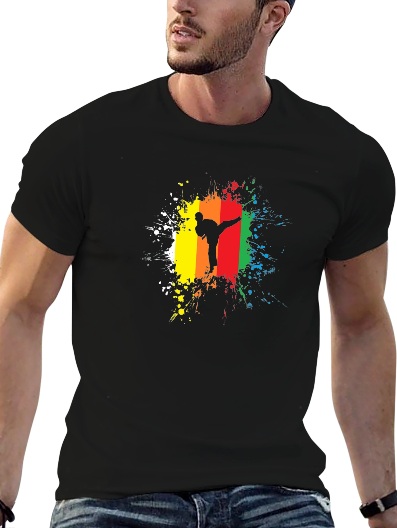 Karate Silhouette Splatter T-Shirt - Martial Arts Tee
