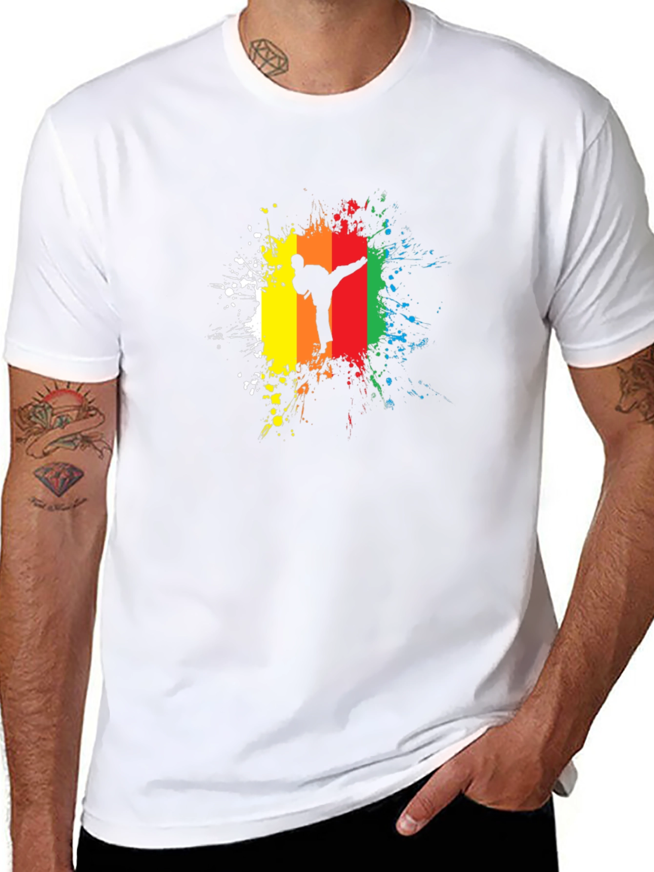 Karate Silhouette Splatter T-Shirt - Martial Arts Tee