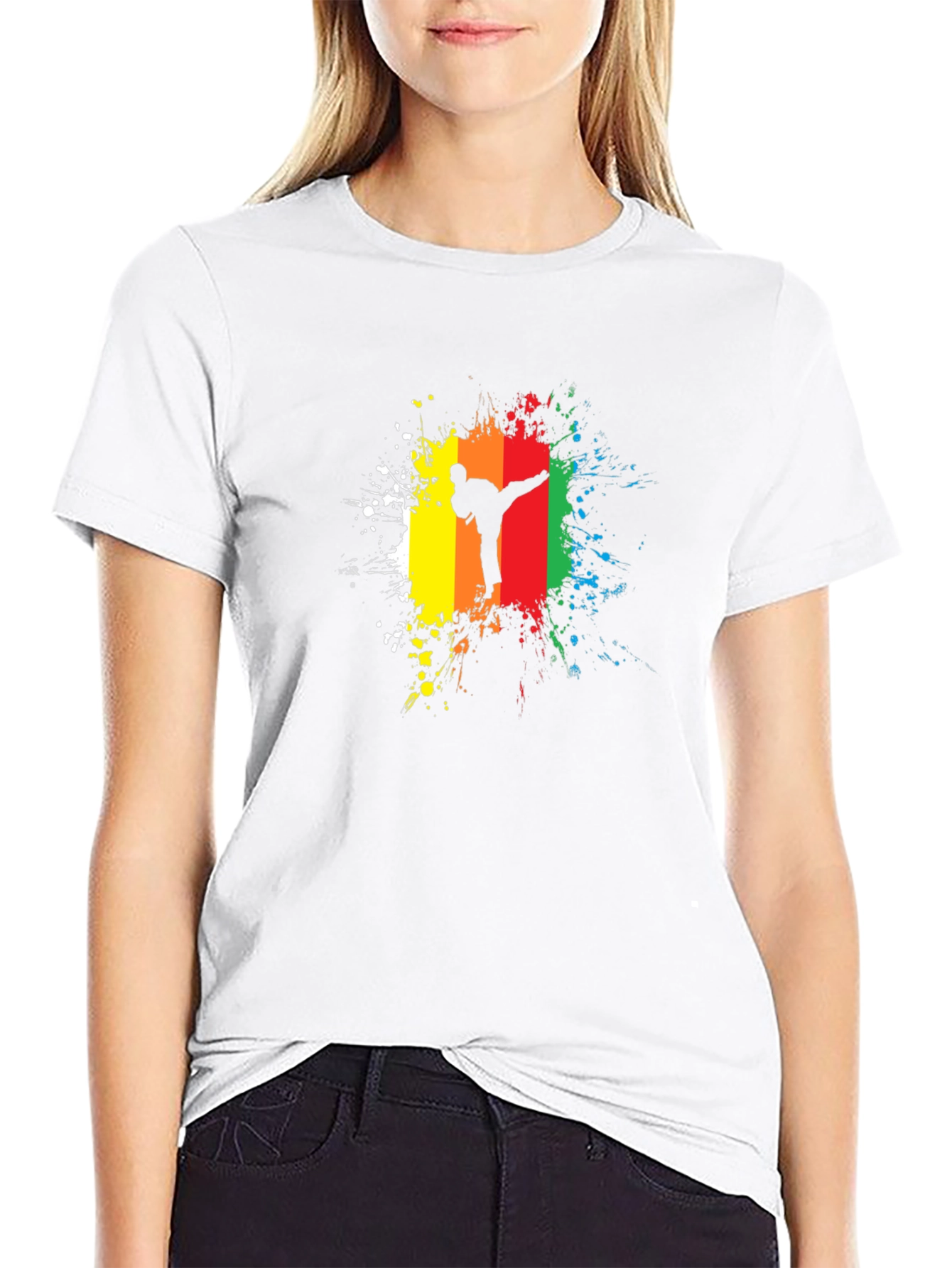 Karate Silhouette Splatter T-Shirt - Martial Arts Tee