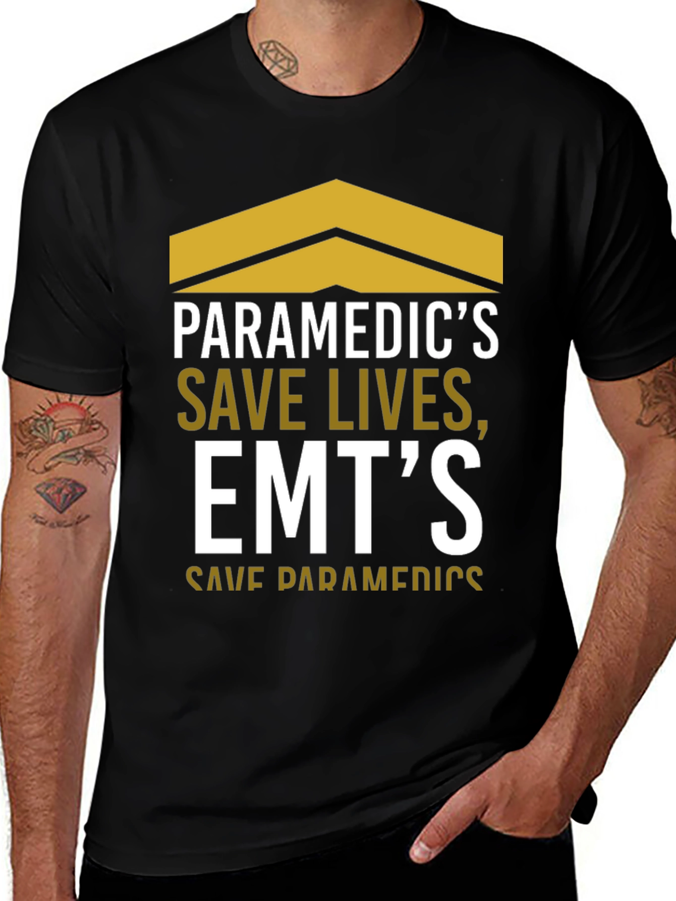 Paramedic & EMT Save Lives Black Graphic Tee