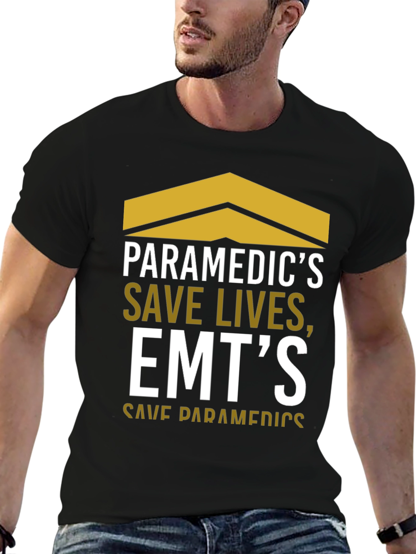 Paramedic & EMT Save Lives Black Graphic Tee
