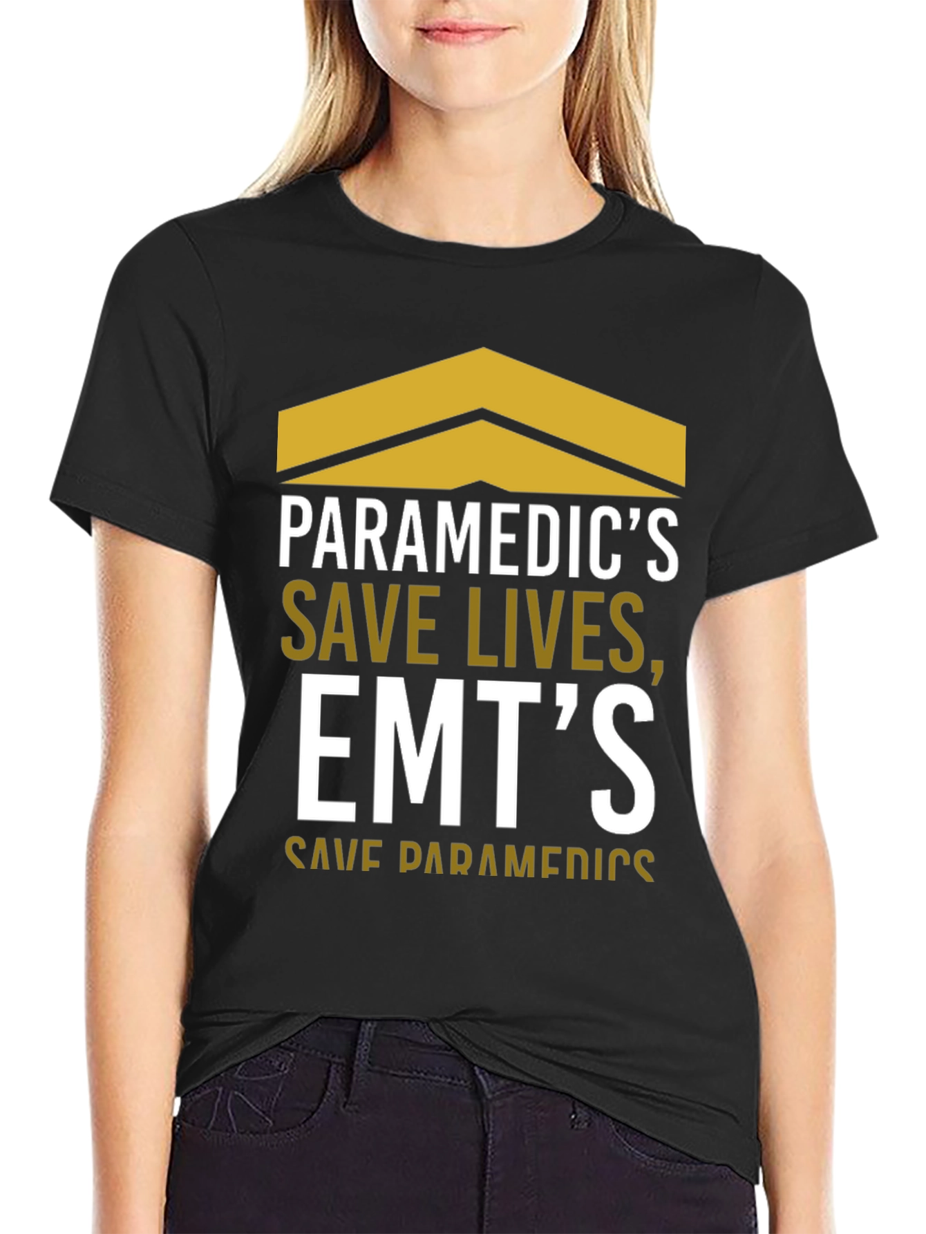 Paramedic & EMT Save Lives Black Graphic Tee