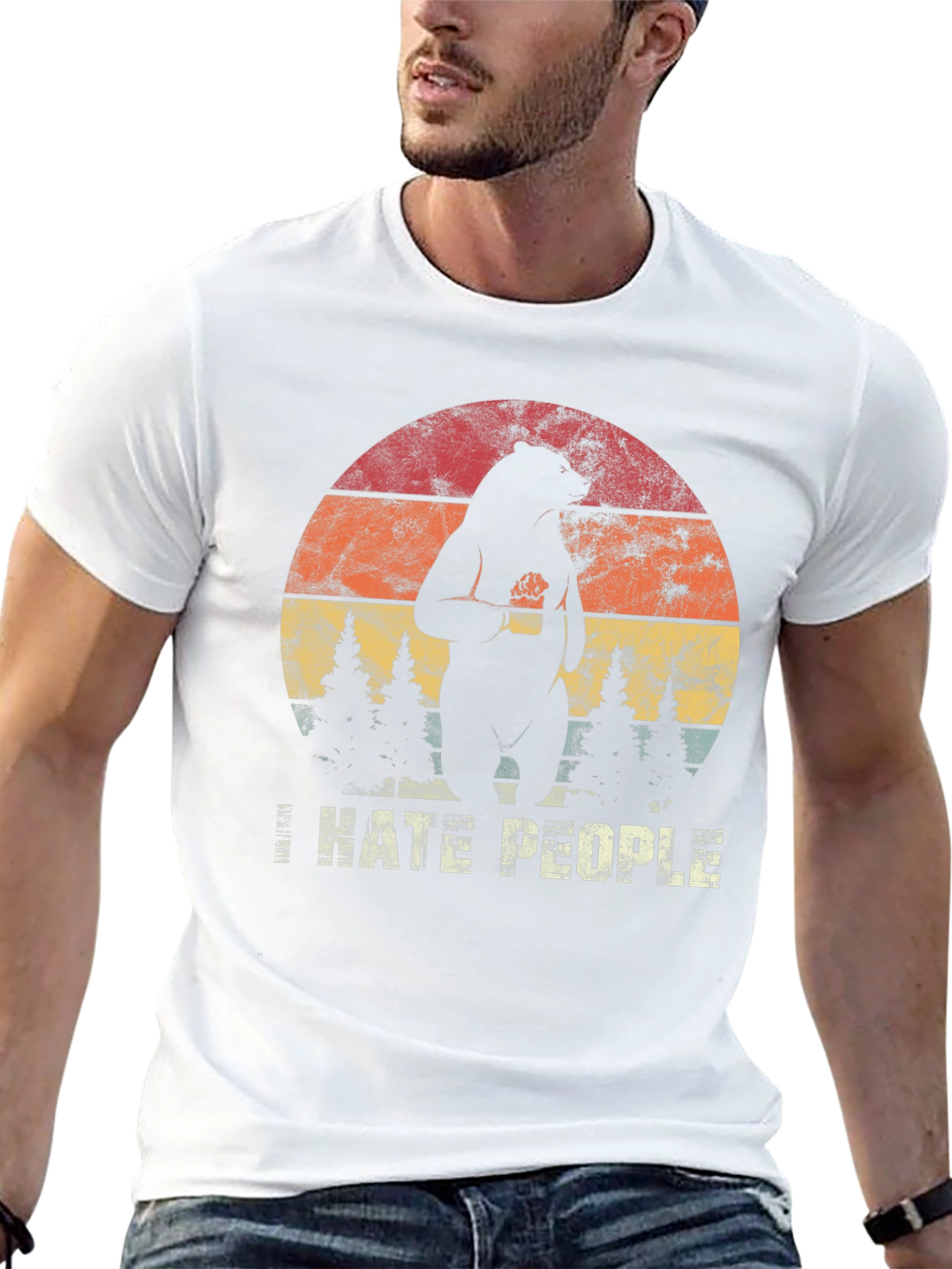 I Hate People Bear Graphic T-Shirt