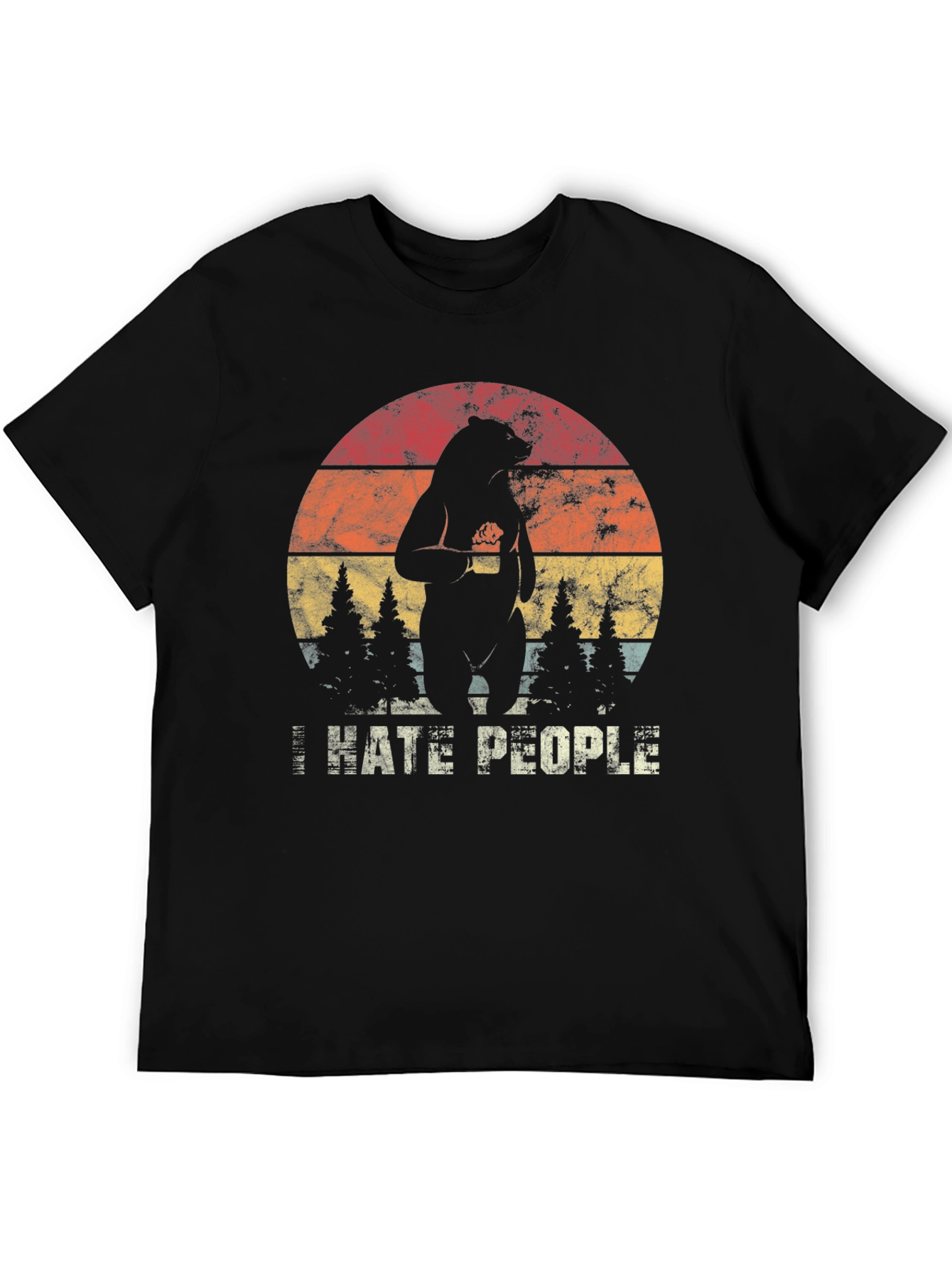 I Hate People Bear Graphic T-Shirt
