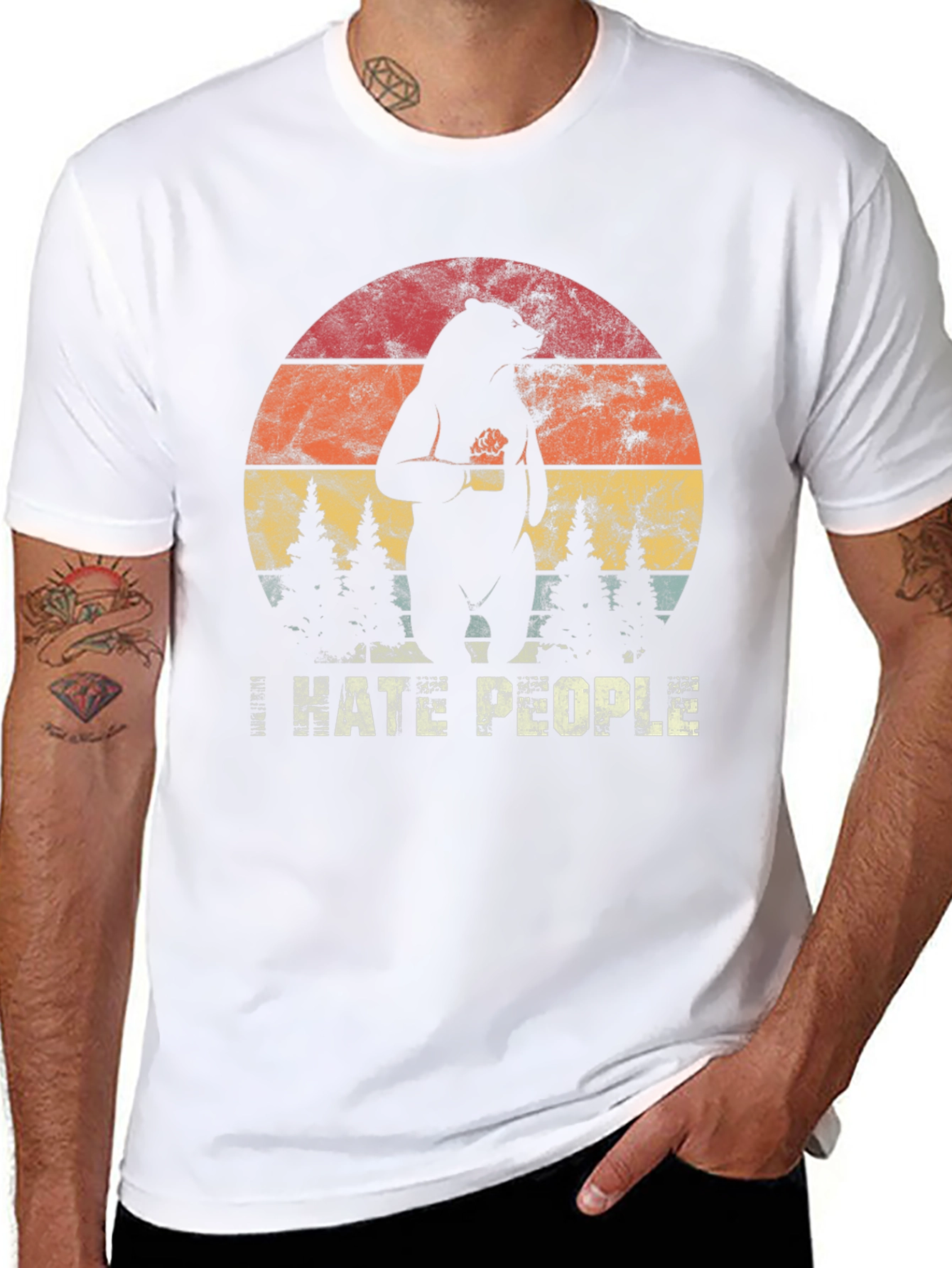 I Hate People Bear Graphic T-Shirt