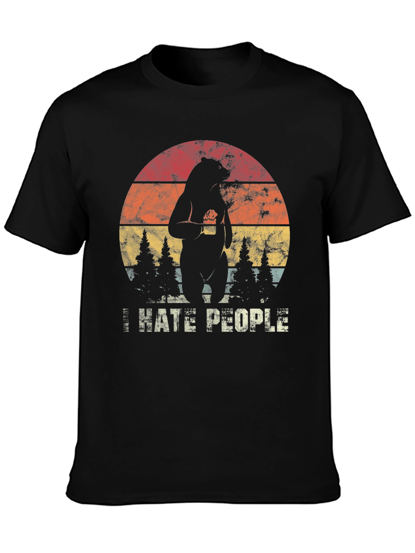 I Hate People Bear Graphic T-Shirt