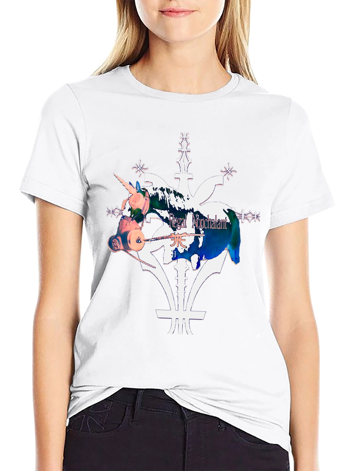 Unicorn Tee: Regal Nonchalant Black T-Shirt
