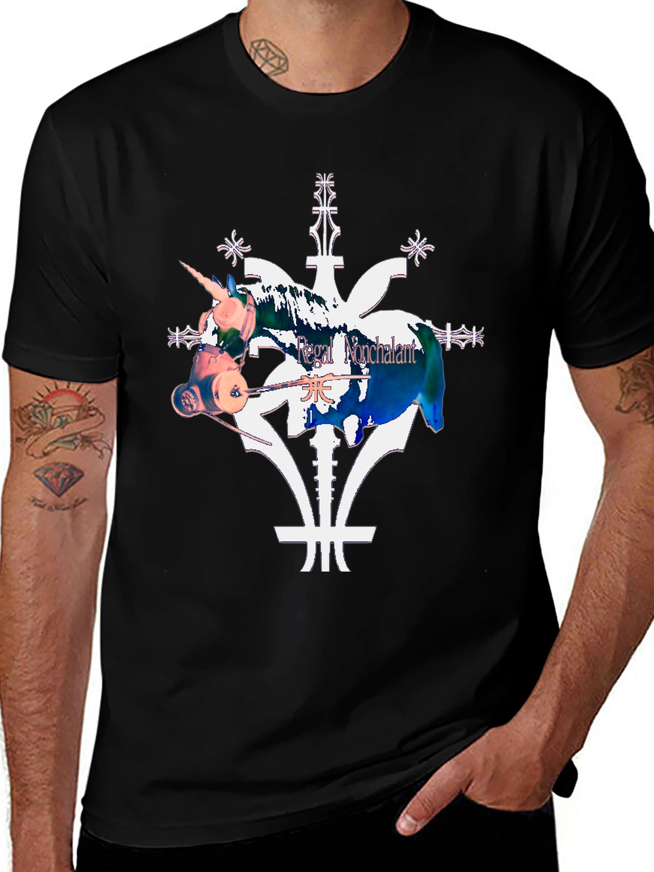 Unicorn Tee: Regal Nonchalant Black T-Shirt