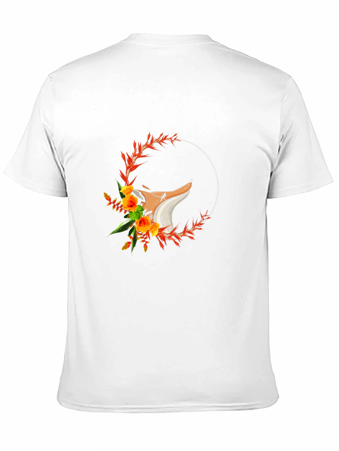 Floral Fox Graphic T-Shirt - Black