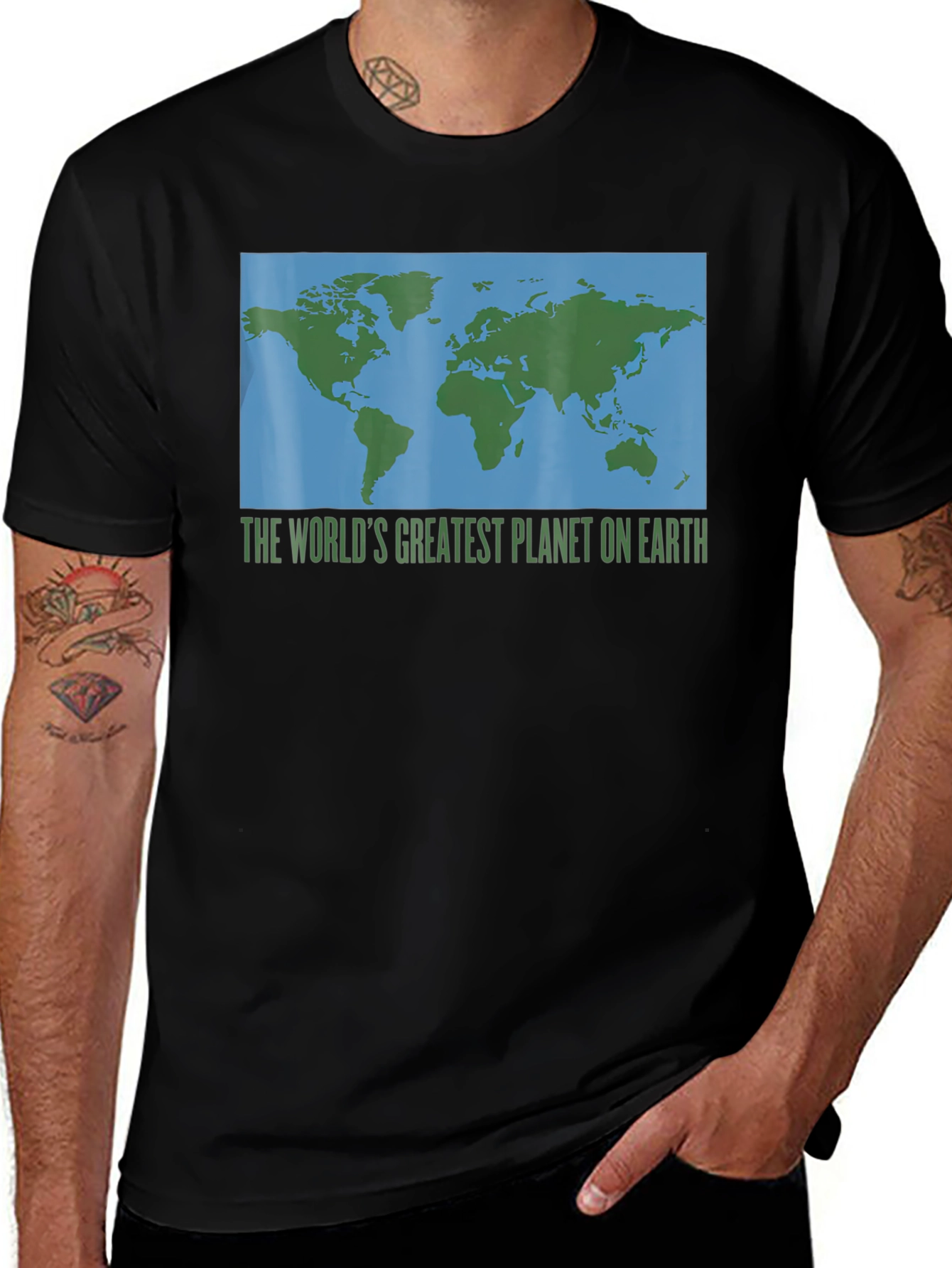 Earth Map Graphic T-Shirt