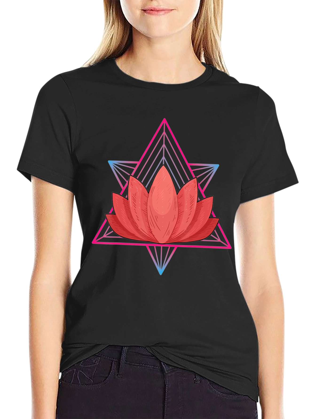 Lotus Flower Geometric T-Shirt