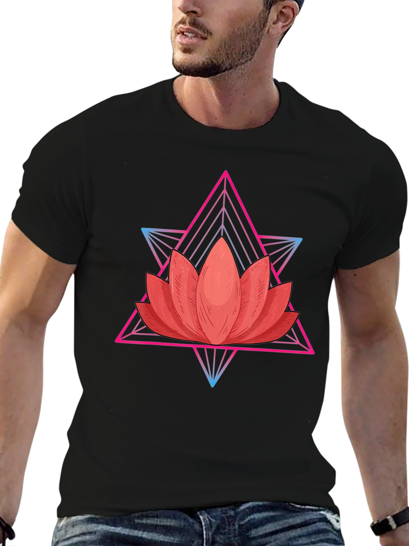 Lotus Flower Geometric T-Shirt