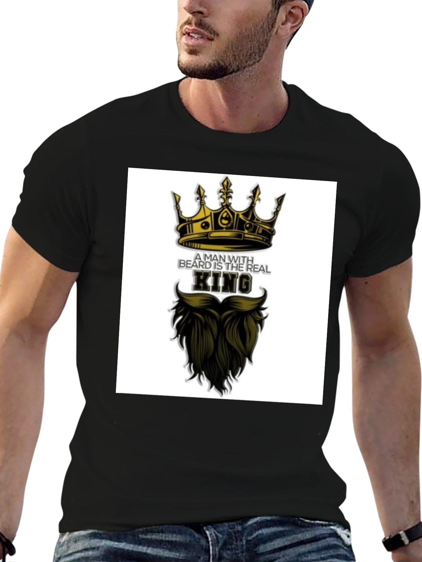 Bearded King Graphic Tee - Mens Black T-Shirt