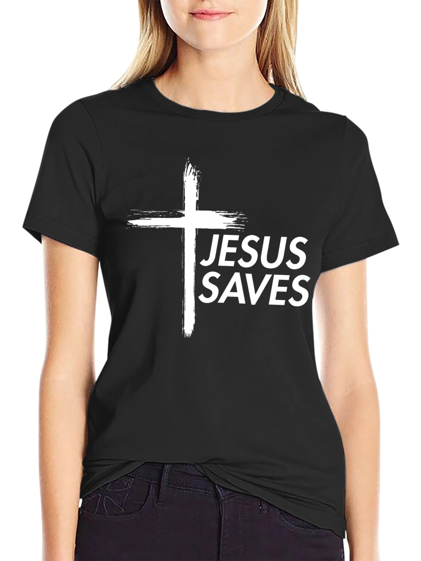 Jesus Saves Black T-Shirt