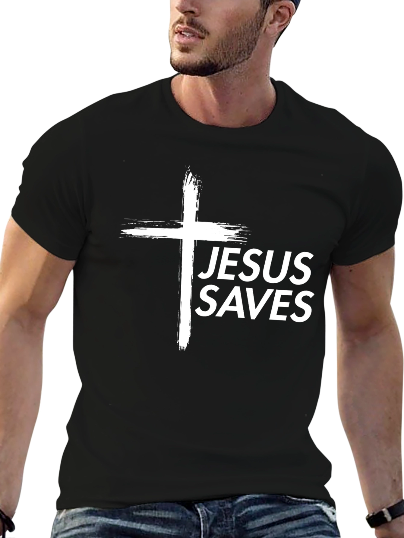 Jesus Saves Black T-Shirt