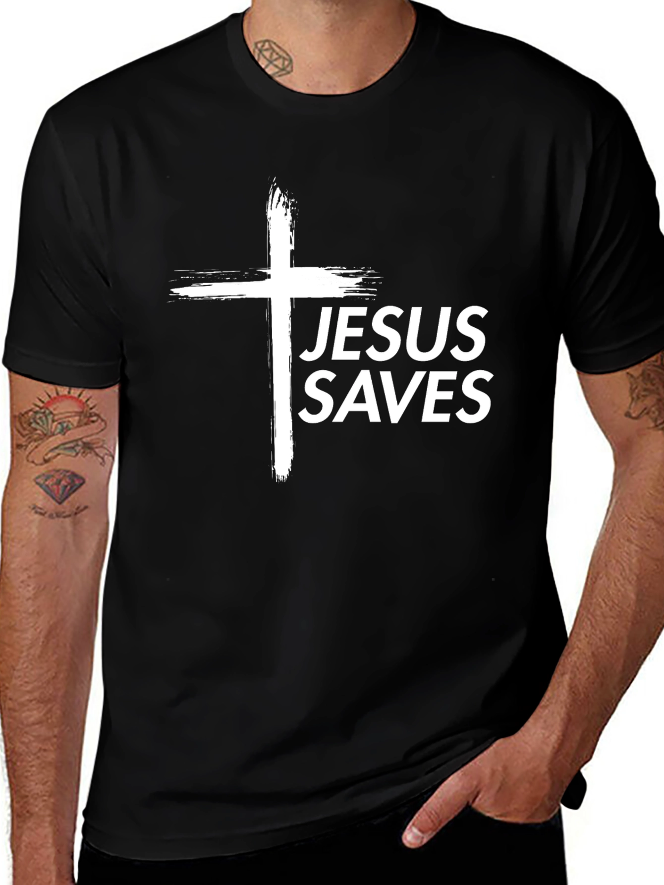 Jesus Saves Black T-Shirt