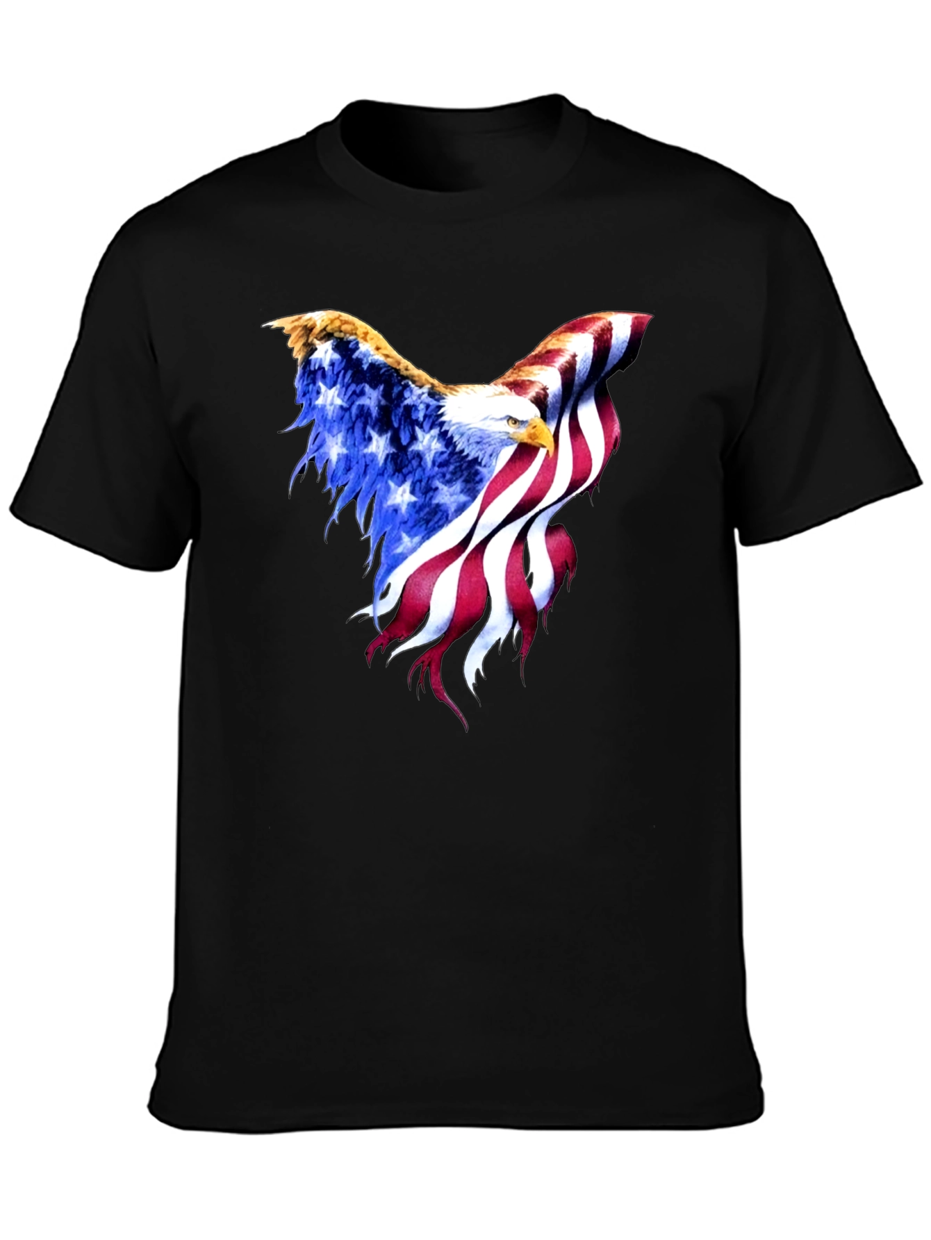 American Flag Eagle Black T-Shirt