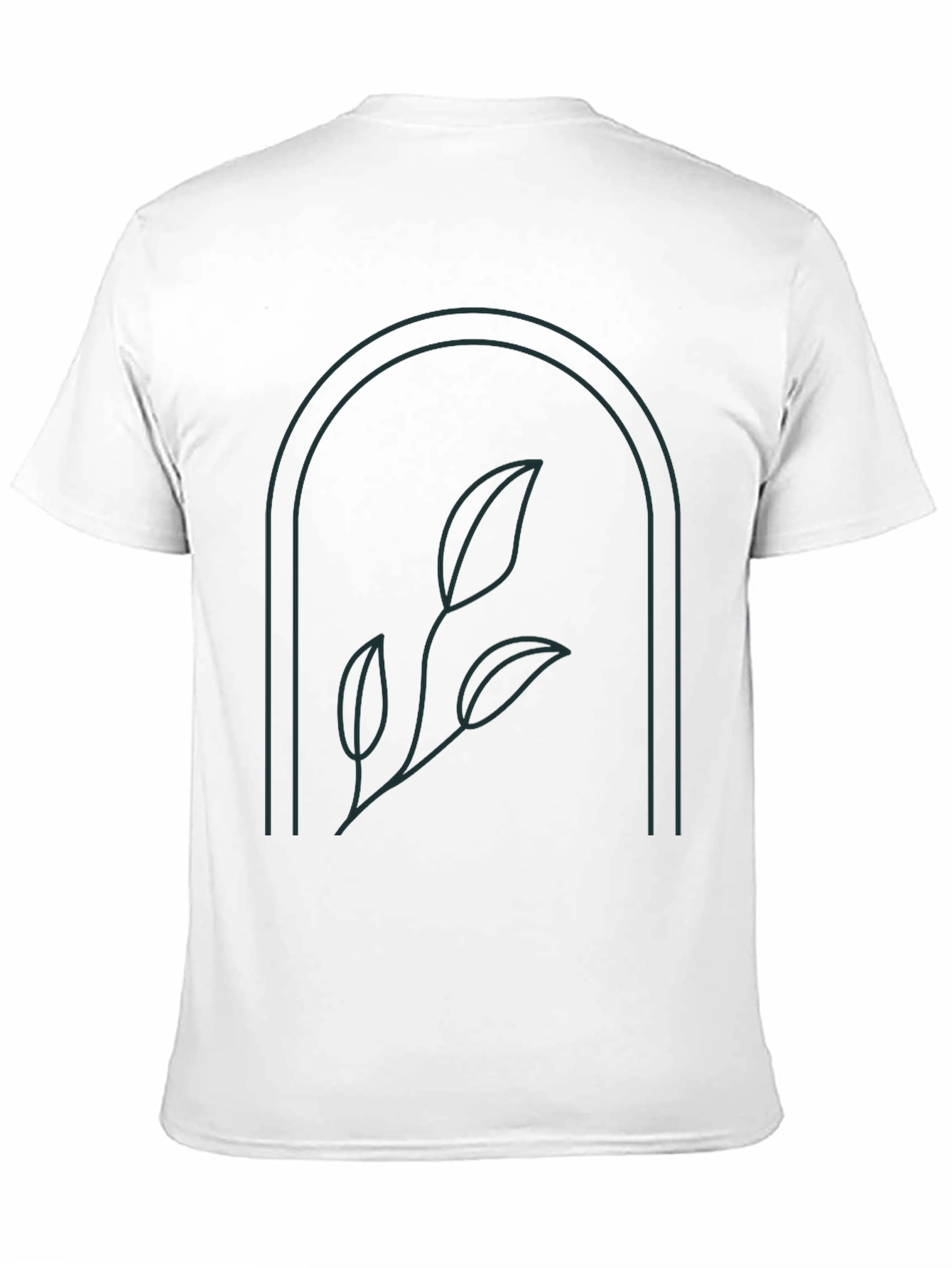 Minimalist Botanical T-Shirt - Arched Leaves Design