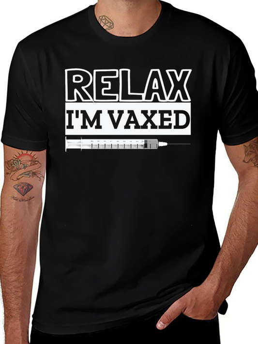 Relax Im Vaxed Graphic Tee - Black