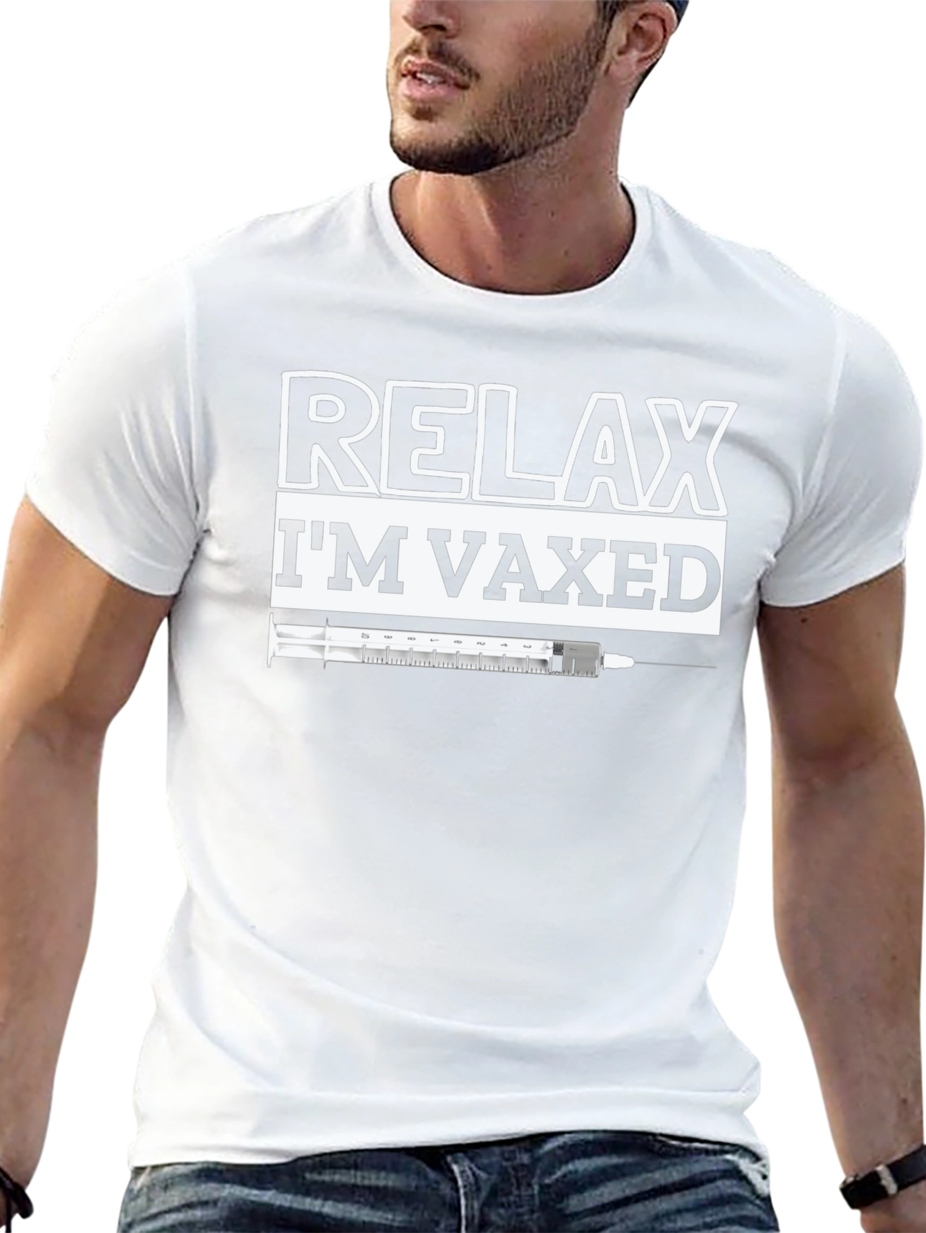 Relax Im Vaxed Graphic Tee - Black